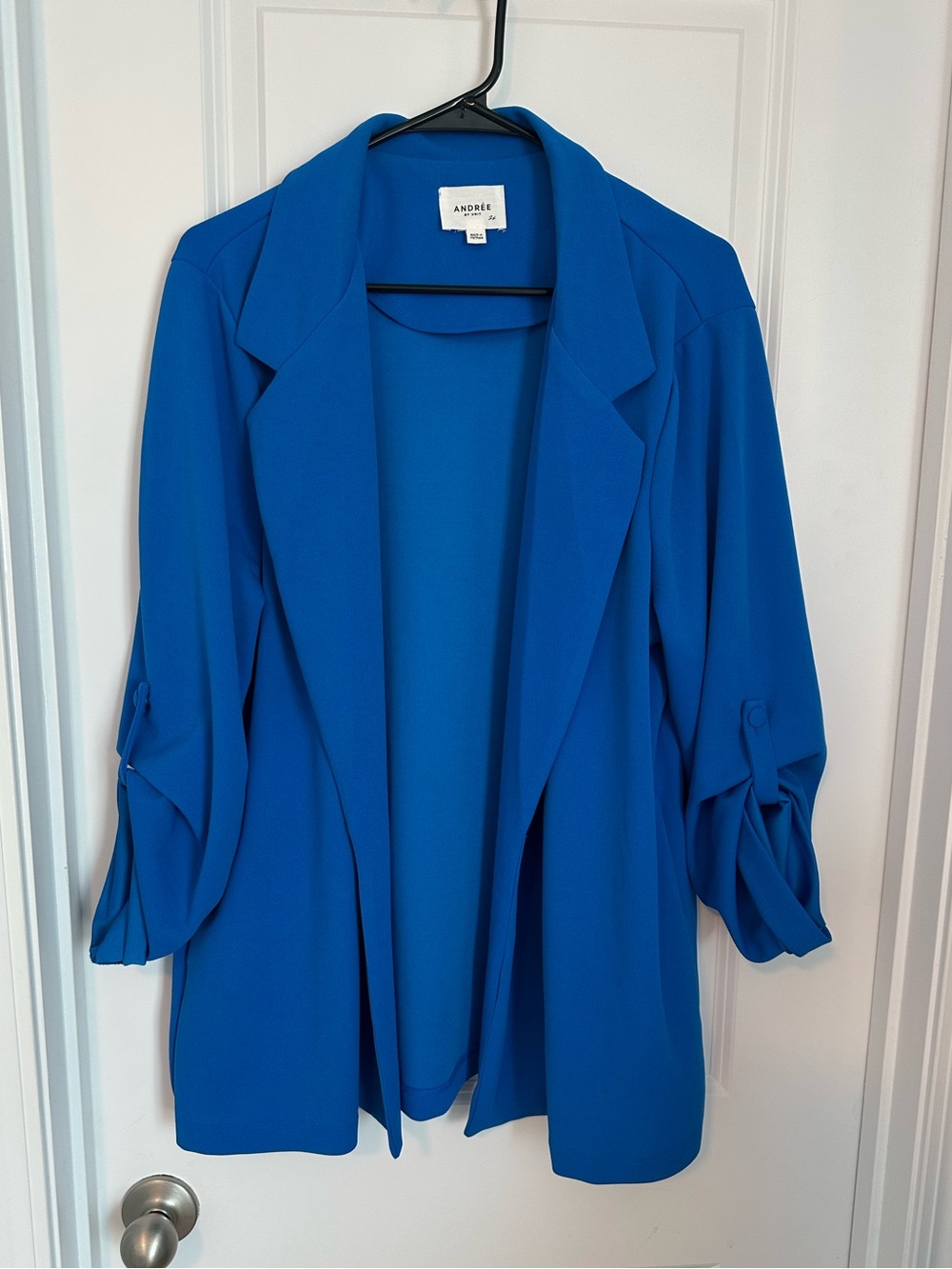 ANDREE BY UNIT Bright Cobalt Blue Open-Front Blazer